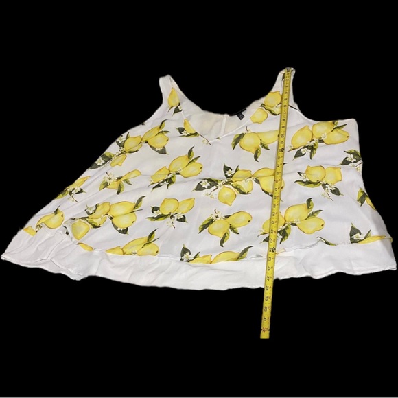 Lane Bryant Womens Lemon Pattern Swing Sleeveless DoubleLayer Shell Tank size 28 - Picture 2 of 7